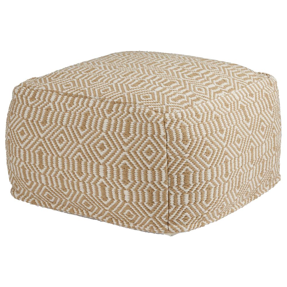 Ashley Adamont Pouf in Tan and Ivory, , large