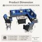 HOMLUX 11-Piece Patio Sectional Set in Navy Blue, , large