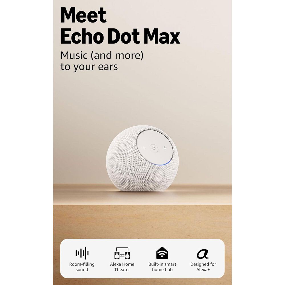 Amazon Echo Dot Max Smart Speaker in Glacier White, , large