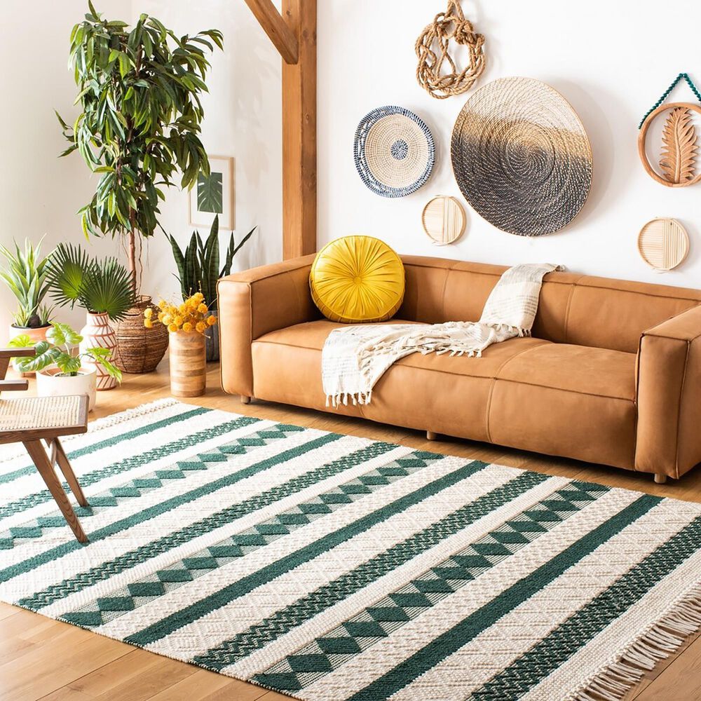 Safavieh Natura 8&#39; x 10&#39; Ivory and Green Area Rug, , large