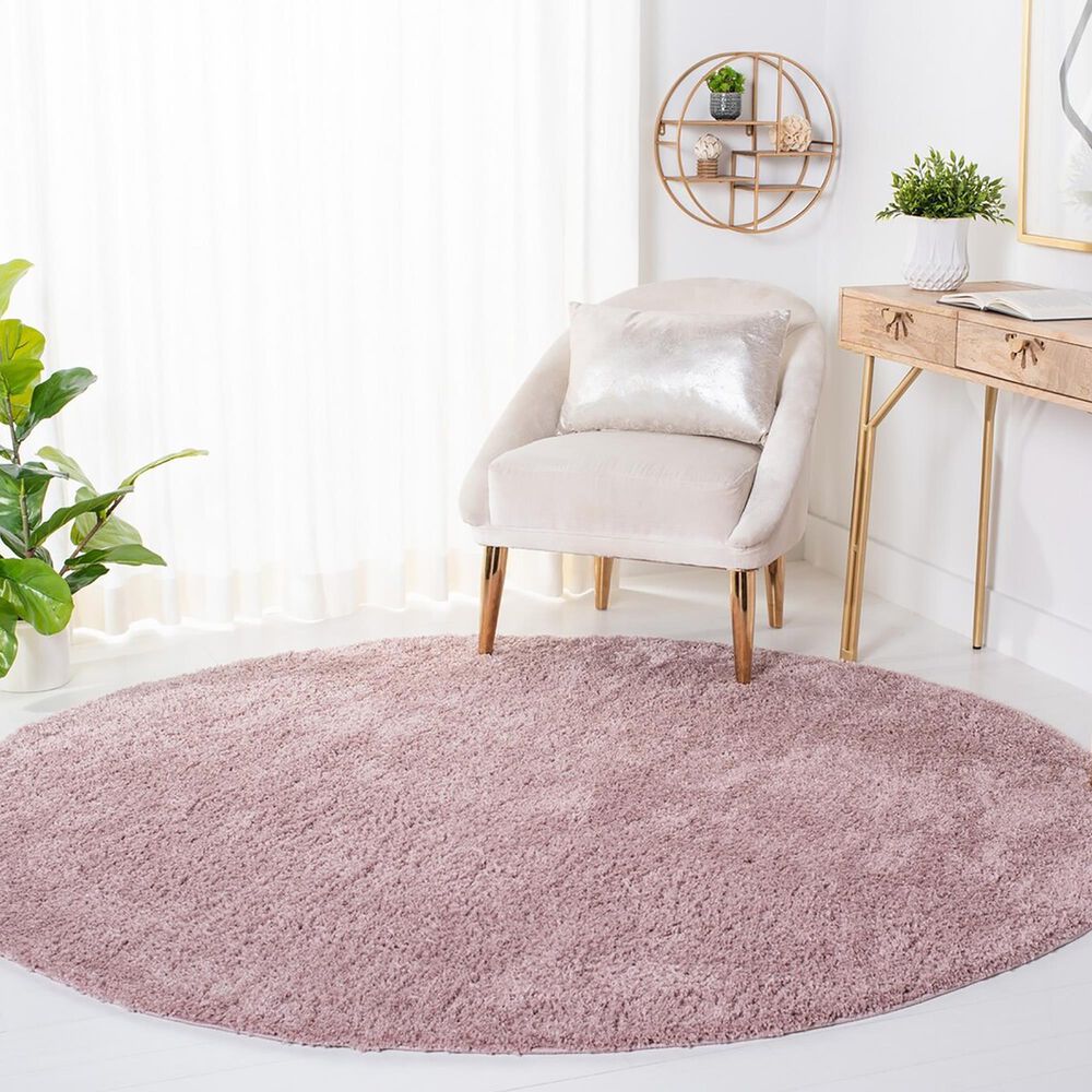 Safavieh August Shag AUG533U 6&#39;7&quot; Round Pink Area Rug, , large