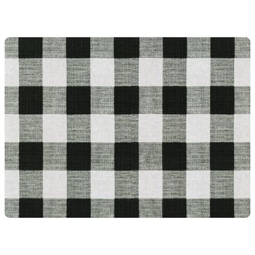 Bungalow Flooring Plaid 3" x 4" Black Desk Chair Mat, , large