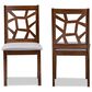 Baxton Studio Abilene Side Chair with Grey Cushion in Walnut Brown (Set of 2), , large