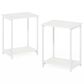 HOMLUX 2-Tier Metal Frame End Table with Open Shelf in White (Set of 2), , large