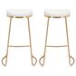 Zuo Modern Bree Barstool in White and Gold (Set of 2), , large
