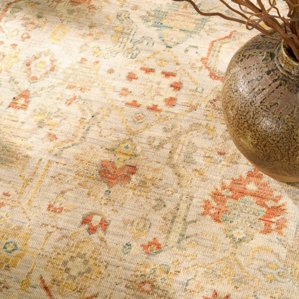 Nourison Antique Bloom Taupe and Multicolor 9' x 12' Area Rug, , large