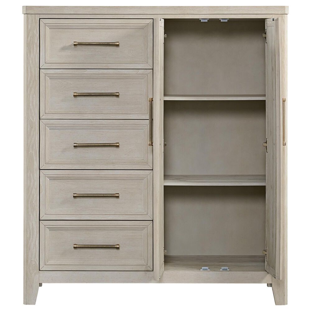 Hawthorne Furniture Carlson 5-Drawer Chest with Double Doors in Washed Linen, , large
