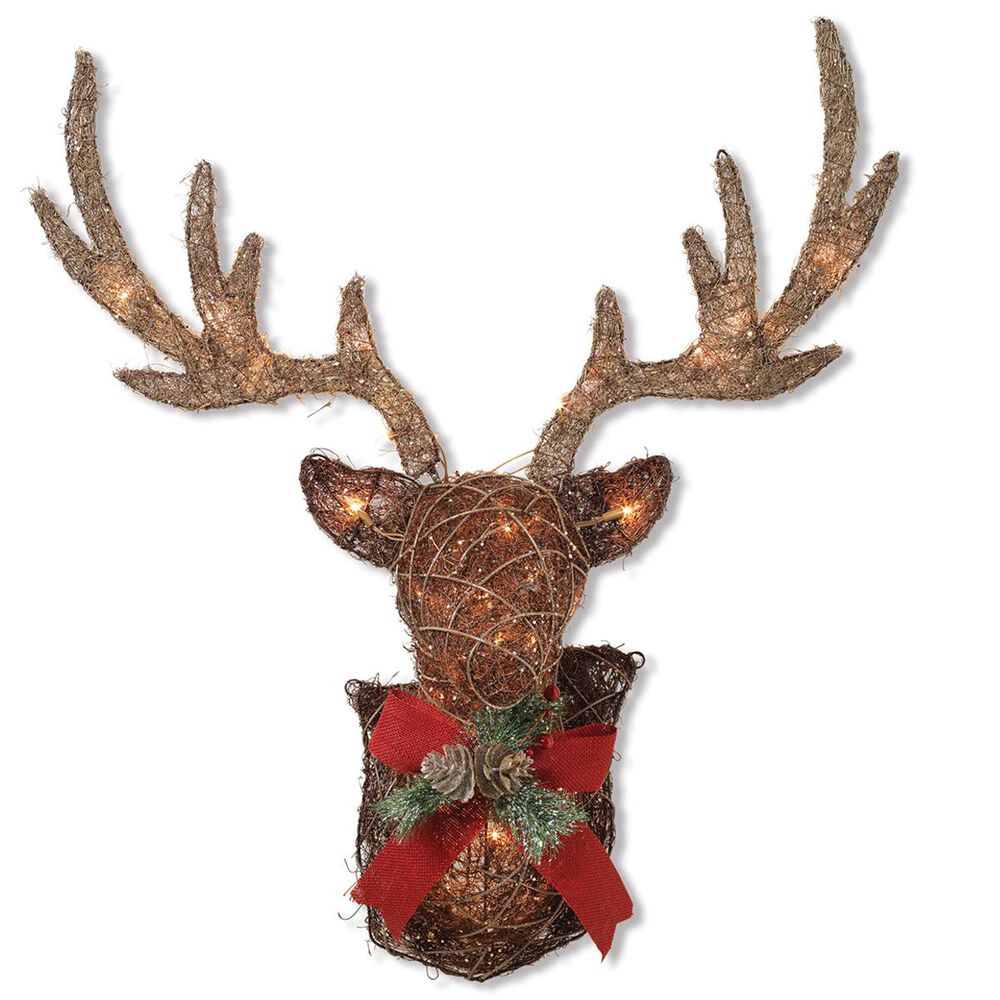 The Gerson Company GIL 32" Lighted Vine Stag Head Wall Decor, , large