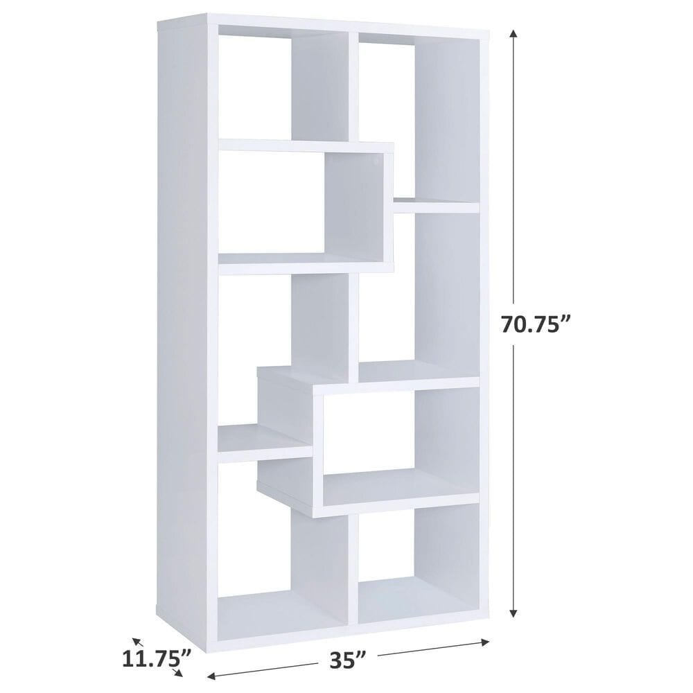 Living Essentials Multiple Cubed Rectangular Bookshelf in White, , large