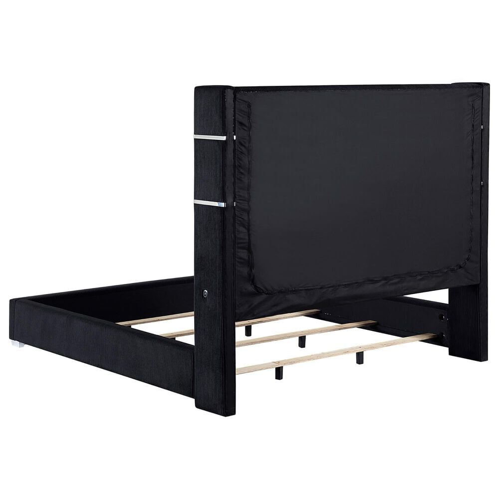 Coaster Tisdall and Lucia 3-Piece Queen Bedroom Set in Black and Chrome, , large