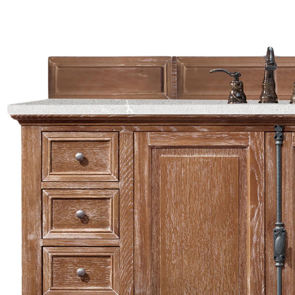 James Martin Providence 60" Single Bathroom Vanity in Driftwood with 3 cm Eternal Serena Quartz