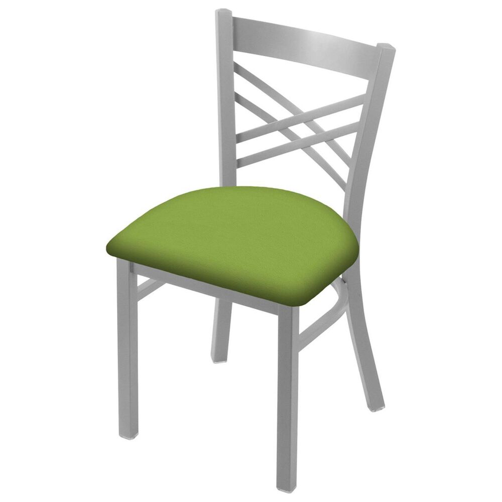 Holland Bar Stool 620 Catalina 18" Chair with Anodized Nickel and Canter Kiwi Green Seat, , large