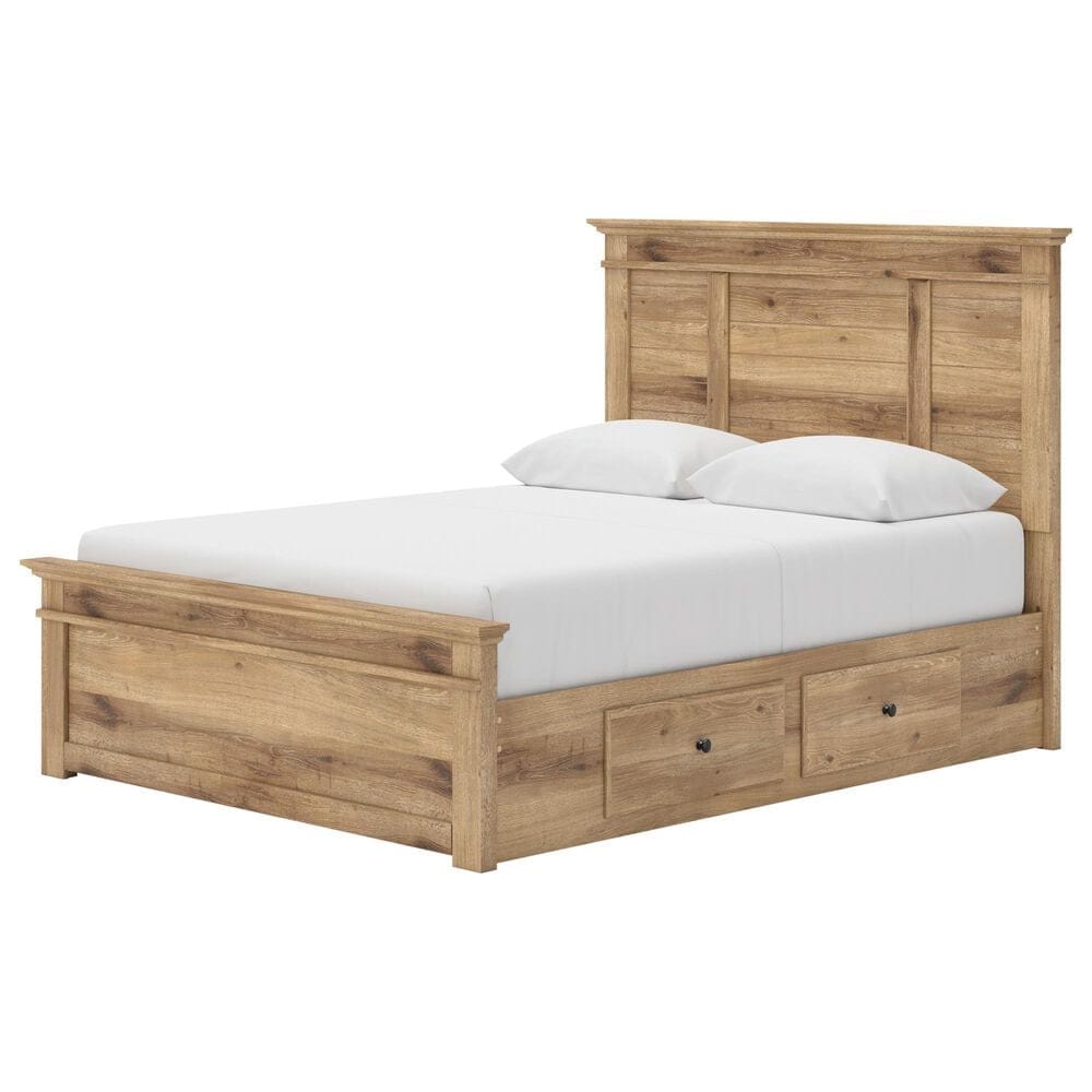 Ashley Makidern 4-Piece Queen Storage Bedroom Set with Four Drawers in Natural Brown, , large