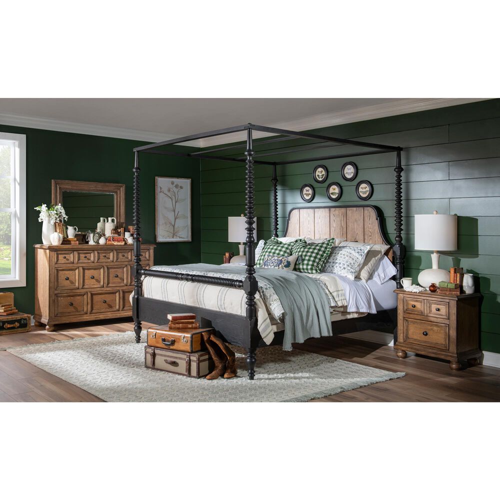 Legacy Classic Vintage Market 2-Drawer Apothecary Nightstand in Barnwood Oak with Outlets and USB Ports, , large