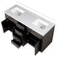 Lexora Home Abbey 60" Double Bathroom Vanity in Brown Oak with 2 cm White Cultured Marble Top and Rectangular Sinks, , large