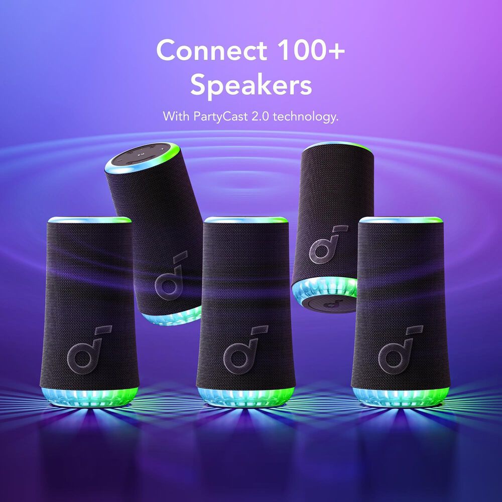 Anker Soundcore Glow Portable Wireless Bluetooth Speaker in Black, , large