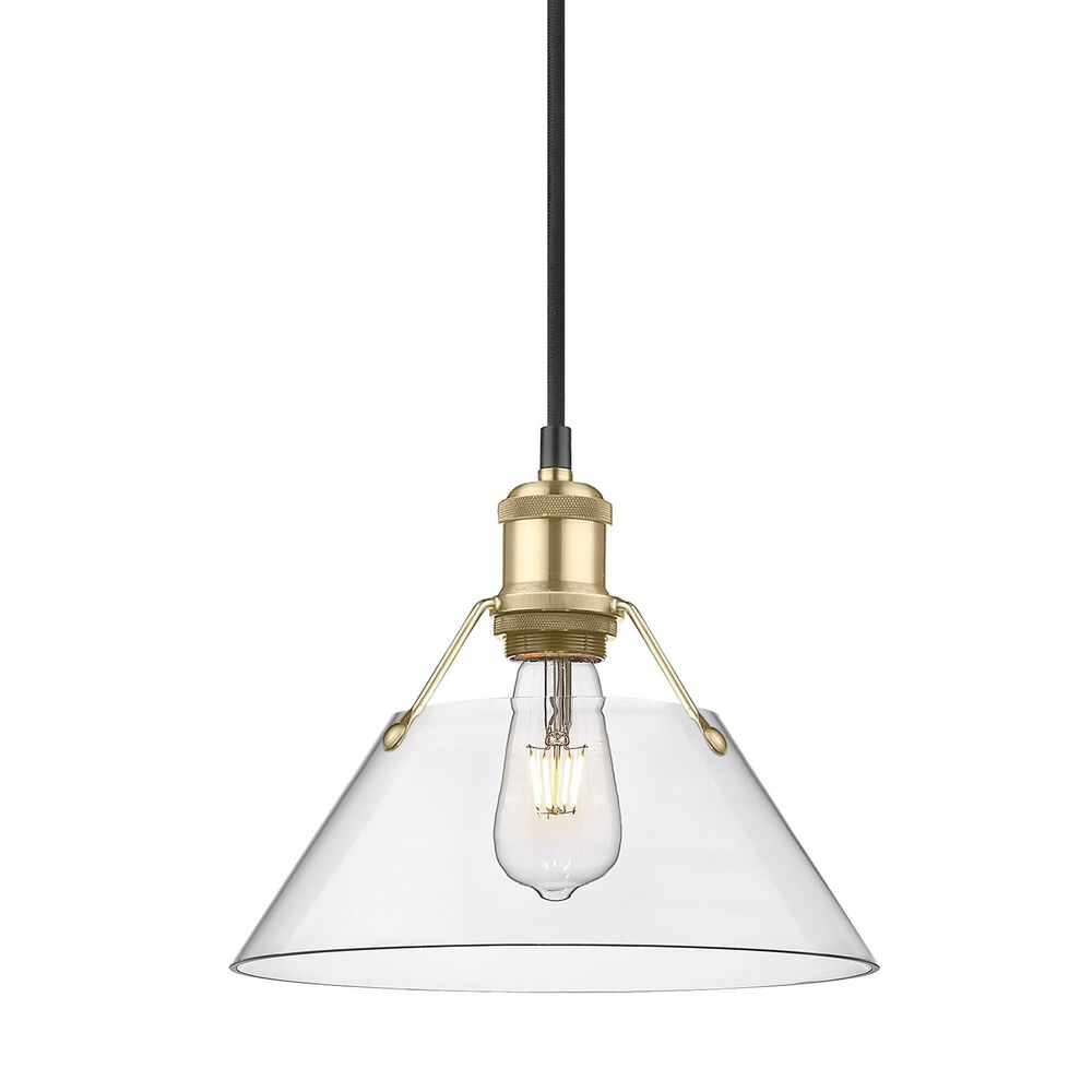 Golden Lighting Orwell 1-Light Medium Pendant with Clear Glass Shade in Brushed Champagne Bronze, , large