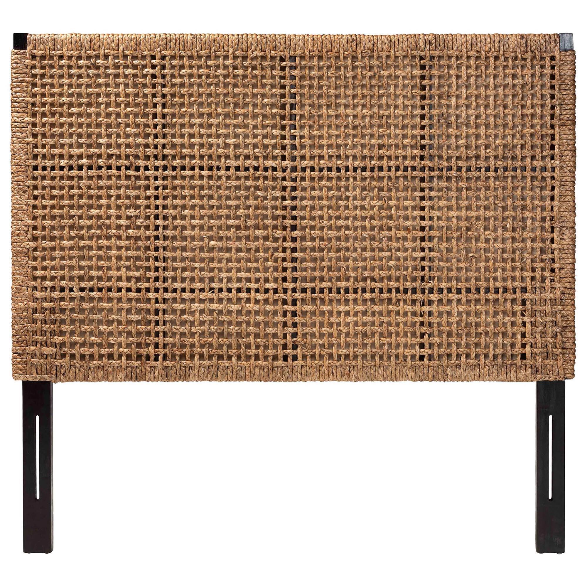 Baxton Studio Alise King Headboard in Natural Brown and Dark Brown