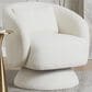 LumiSource Zara Swivel Accent Chair with Pillow in White, , large