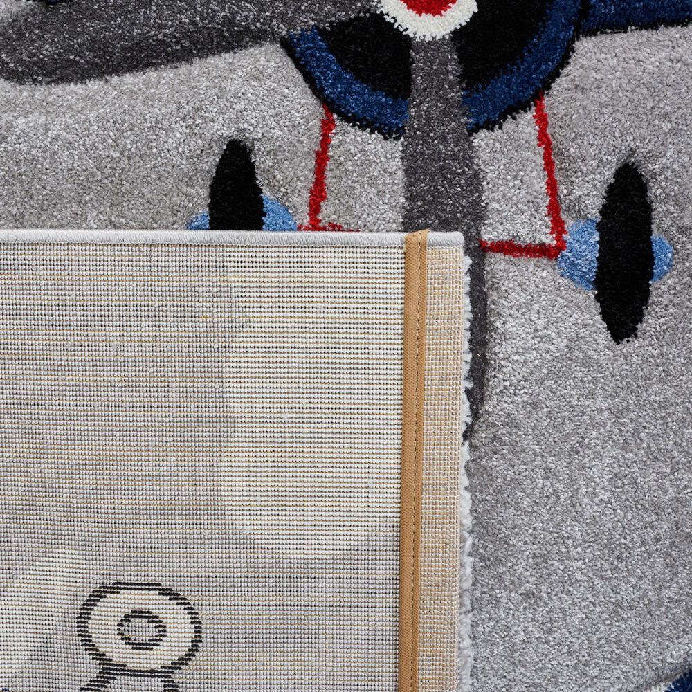 Safavieh Carousel 3&#39;3&quot; x 5&#39;3&quot; Light Grey and Red Kids  Area Rug, , large