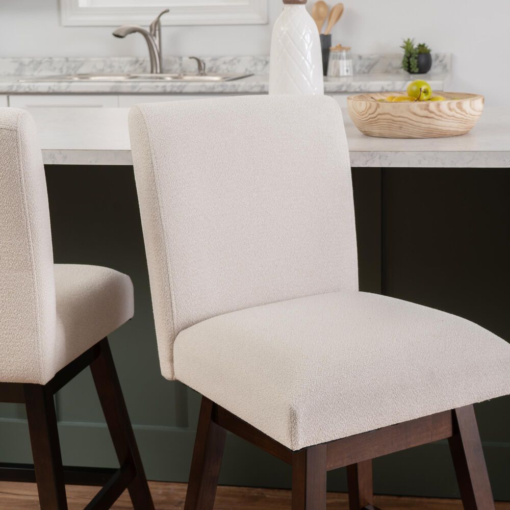 Linon Home Decor Cyrus Swivel Counter Stool in Brown (Set of 2), , large