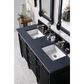 James Martin Vanities Brittany 60" Double Bathroom Vanity in Black Onyx with 3 cm Charcoal Soapstone Quartz Top, , large