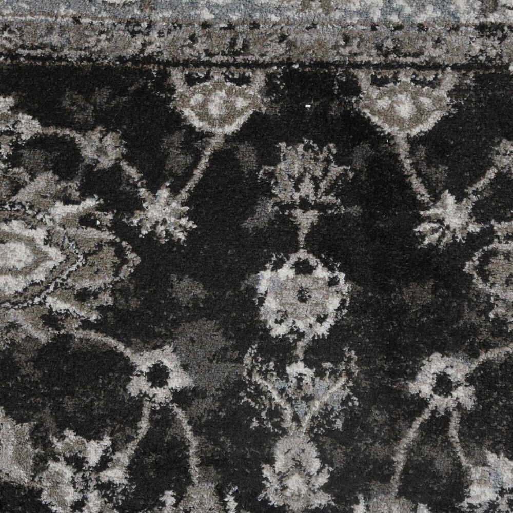 Amer Rugs Alexandria 6&#39;7&quot; Round Black and Ivory Area Rug, , large
