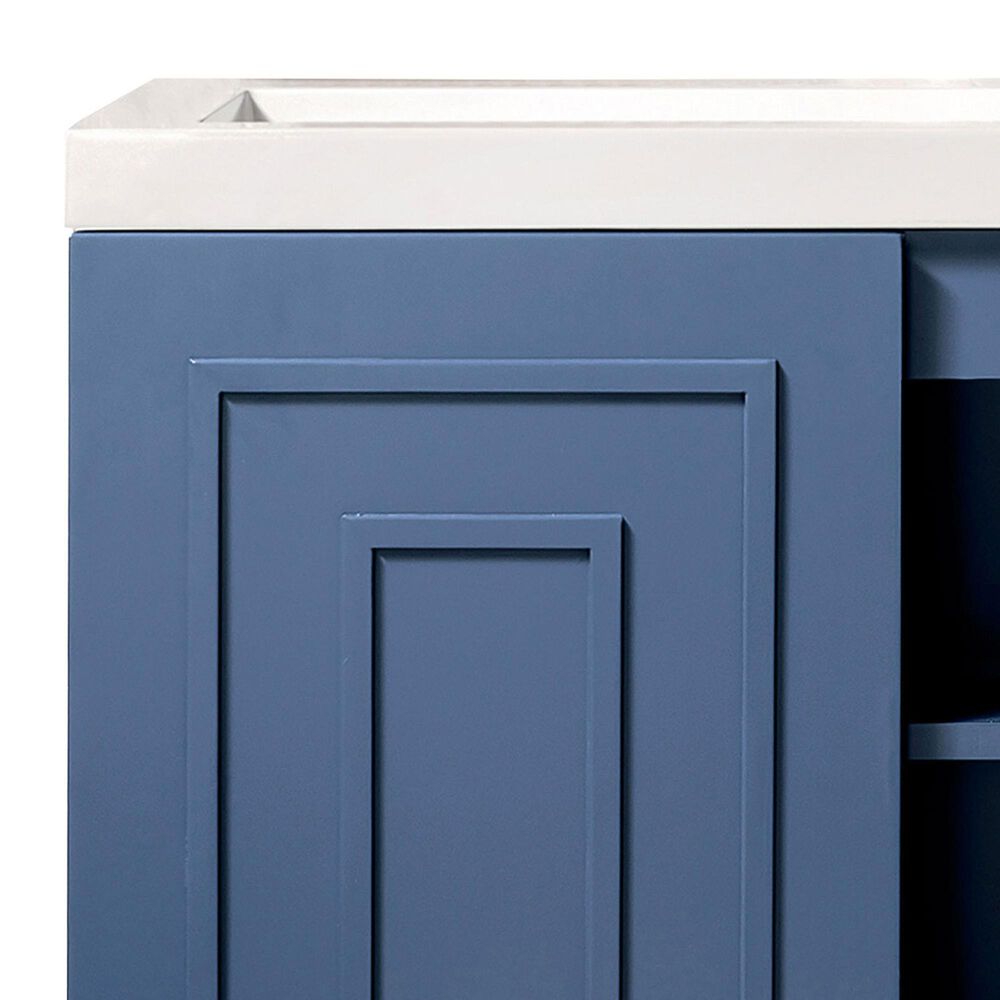 James Martin Vanities Alicante 39.5&quot; Single Bathroom Vanity in Azure Blue with 5 cm White Glossy Resin Top and Rectangular Sink, , large