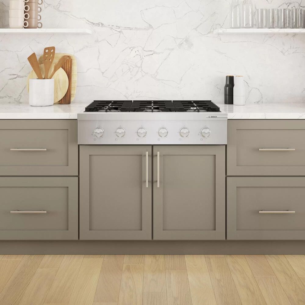 Bosch 36" Gas Cooktop with 6 Burners in Stainless Steel, , large