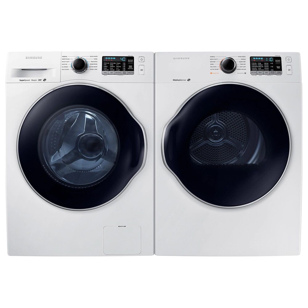 Samsung 2.2 Cu. Ft. Front Load Washer and 4.0 Cu. Ft. Electric Dryer Laundry Pair in White, , large