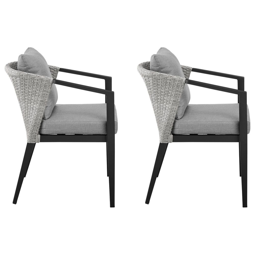 Blue River Palma Outdoor Dining Chair with Dark Grey Cushion in Black and Grey (Set of 2), , large