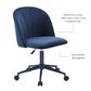 Linden Boulevard Velvet Desk Chair in Navy Blue, , large