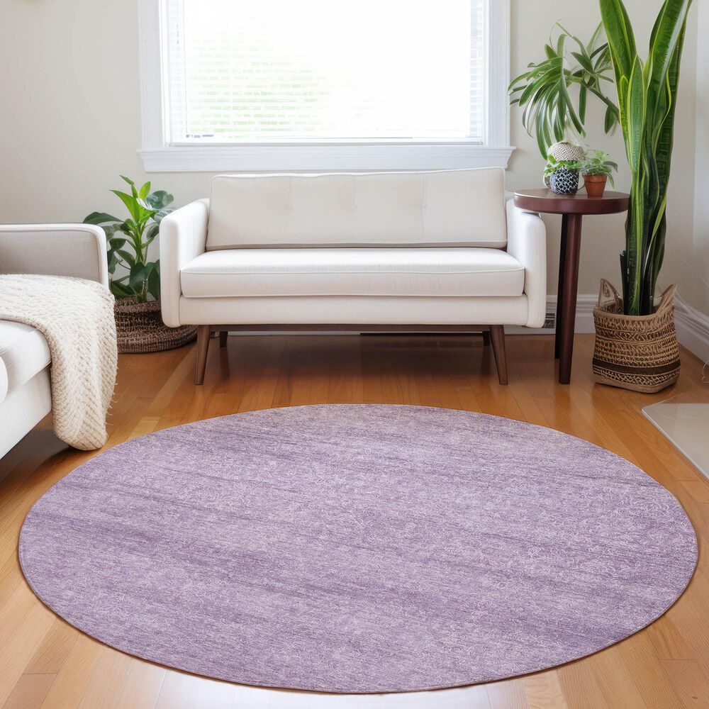 Dalyn Rug Company Burano BU1 8&#39; Round Lavender Indoor/Outdoor Area Rug, , large
