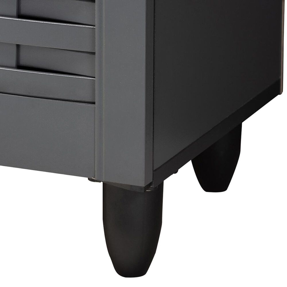 Baxton Studio Winda 4-Door Entryway Shoe Storage Cabinet in Dark Gray, , large