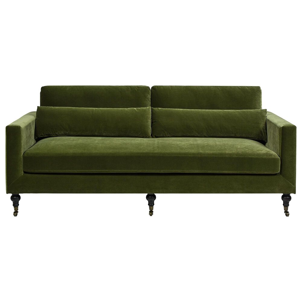 Jennifer Taylor Home Elliot Stationary Sofa in Olive Green Velvet, , large