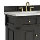 James Martin Vanities Brookfield 36" Single Bathroom Vanity in Black Onyx with 3 cm Ethereal Noctis Quartz Top and Rectangular Sink, , large