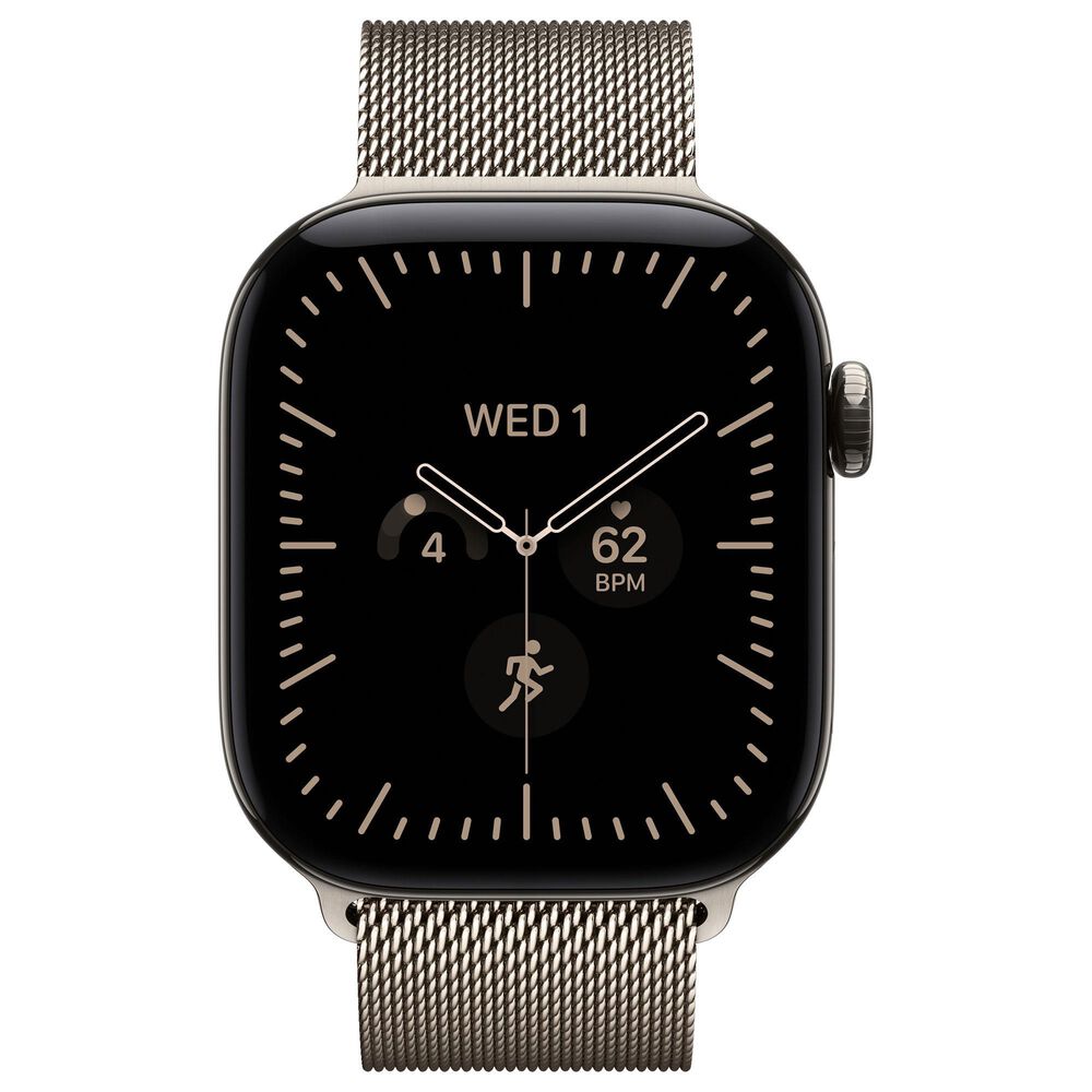 Apple Watch Series 12 (GPS + Cellular) 42mm Natural Titanium Case with Natural Milanese Loop and 2-Year AppleCare+, , large