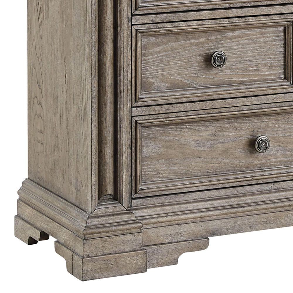 Millenium Blairhurst 5-Piece Queen Panel Bedroom Set in Light Grayish Brown with Lights and USB Ports, , large