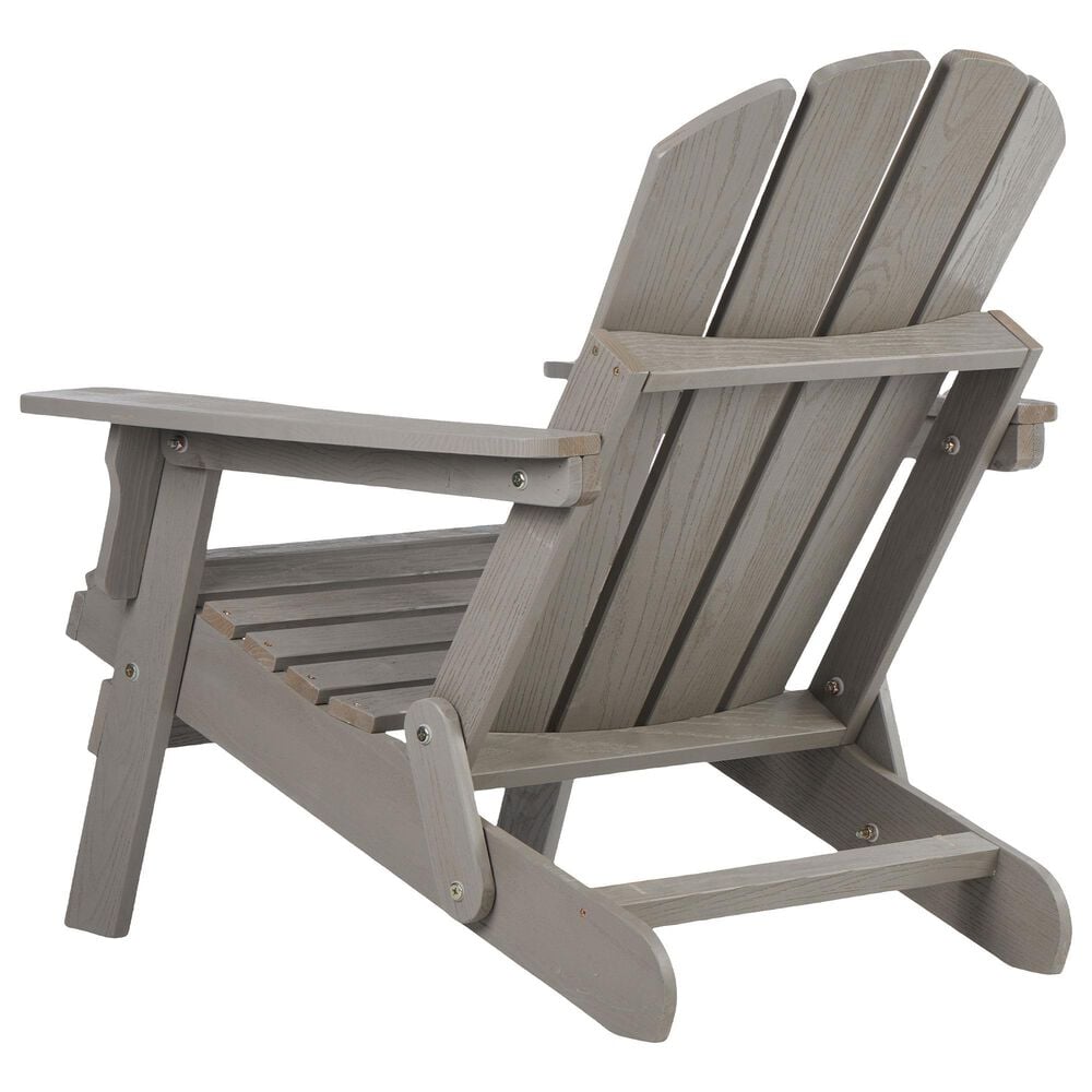 Hearth and Haven Outdoor Folding Adirondack Chair with Seat Board in Gray, , large