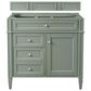 James Martin Vanities Brittany 36" Single Bathroom Vanity in Smokey Celadon with Single Hole 3 cm White Zeus Quartz Top and Rectangular Sink, , large