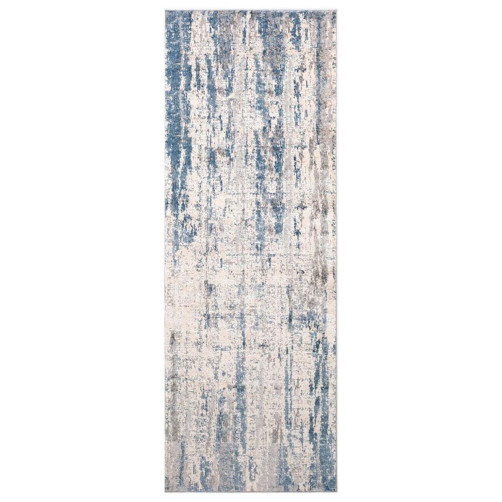 Surya Alpine ALP-2309 2"7" x 7"3" Blue, Charcoal, Medium Gray, Gray and Off-White Runner, , large