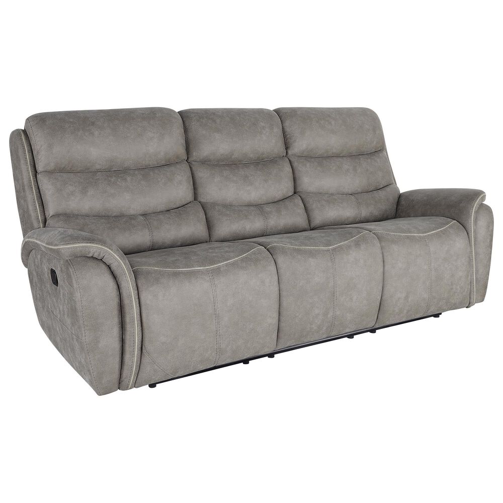 New Heritage Design Kamari Manual Reclining Sofa in Gray, , large