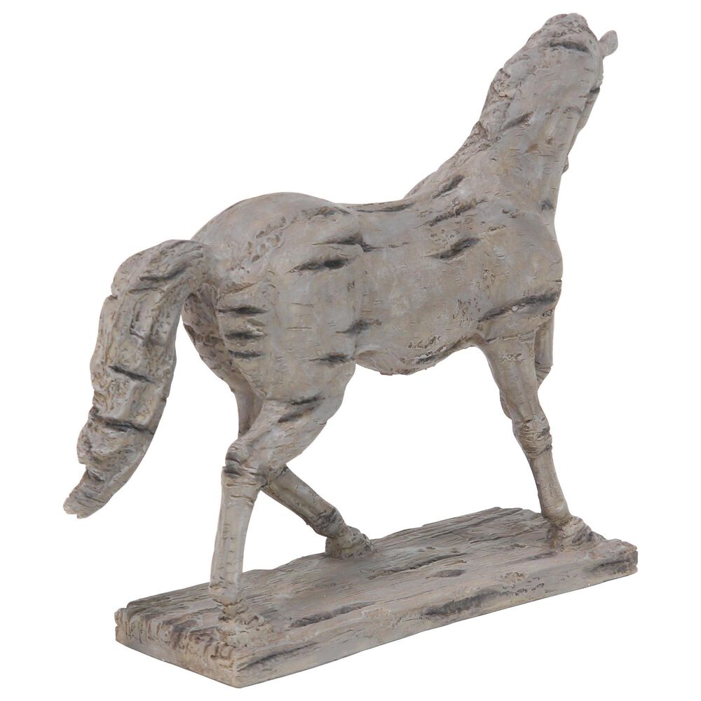 Maple and Jade 18&quot; Vintage Polystone Horse Sculpture in Beige, , large