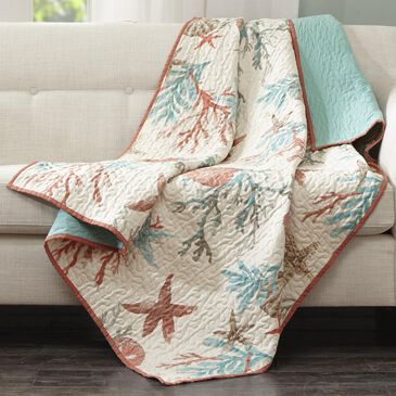 Hampton Park Pebble Beach 50" x 70" Throw in Coral, , large
