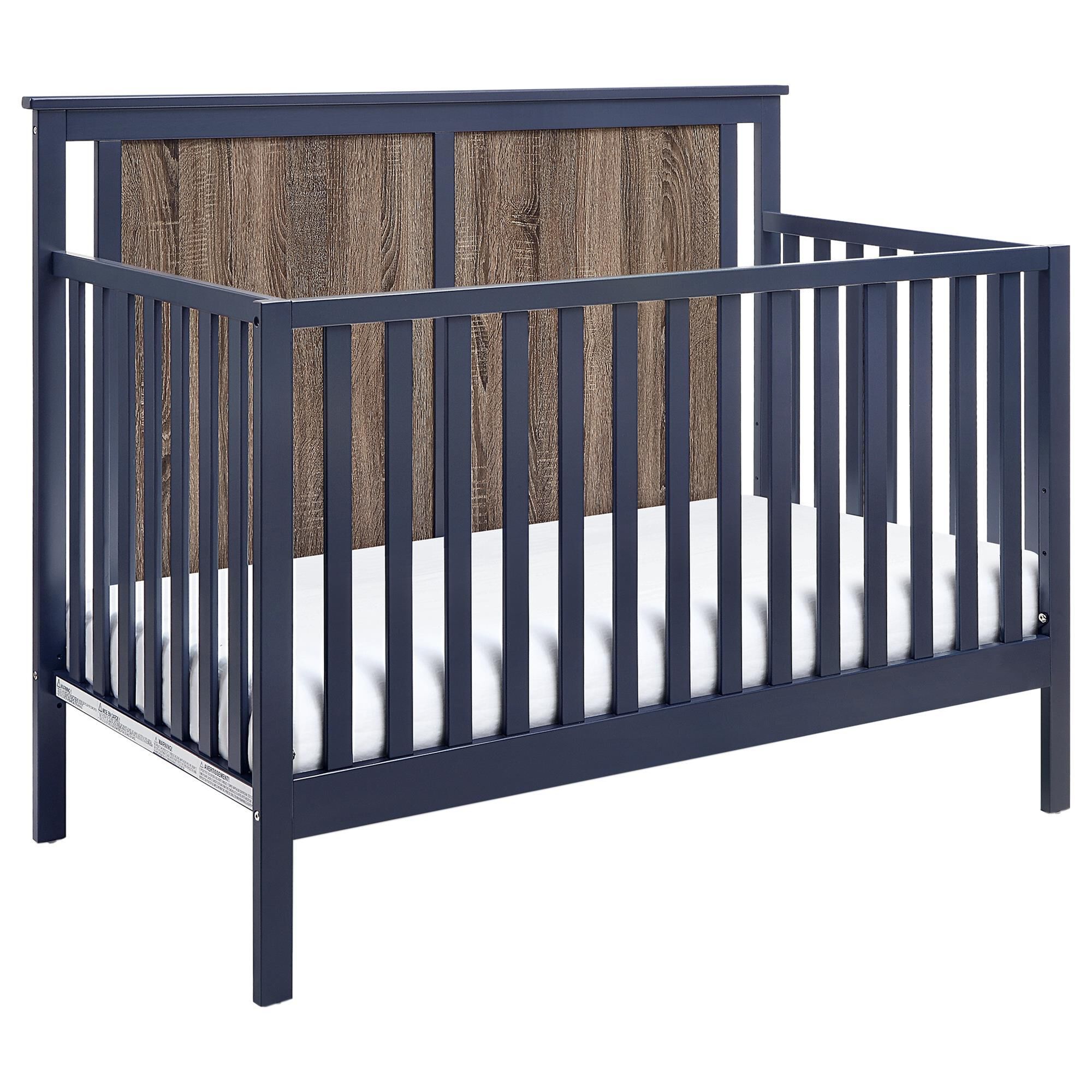 Suite Bebe Connelly 3 In 1 Convertible Mini Crib in Midnight Blue