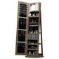 GigaCloud Swivel Jewelry Cabinet with Full Length Mirror and Locking Mechanism in Brown, , large