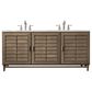 James Martin Vanities Portland 72" Double Bathroom Vanity in Whitewashed Walnut with 3 cm Victorian Silver Quartz Top and Rectangular Sinks, , large