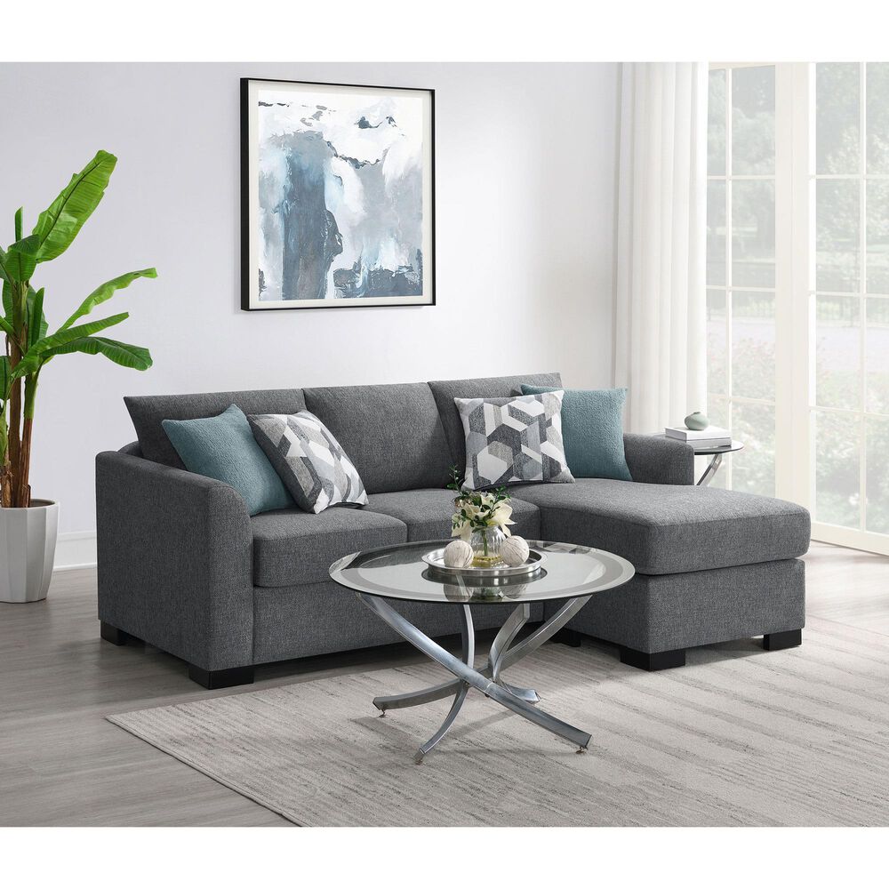 Coaster Storey 2-Piece Stationary Reversible Sleeper Sectional in Grey, , large