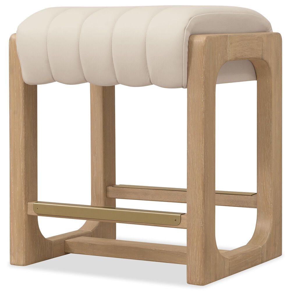 Hooker Furniture Banyon Bay Counter Stool in White Oak and Brushed Brass, , large