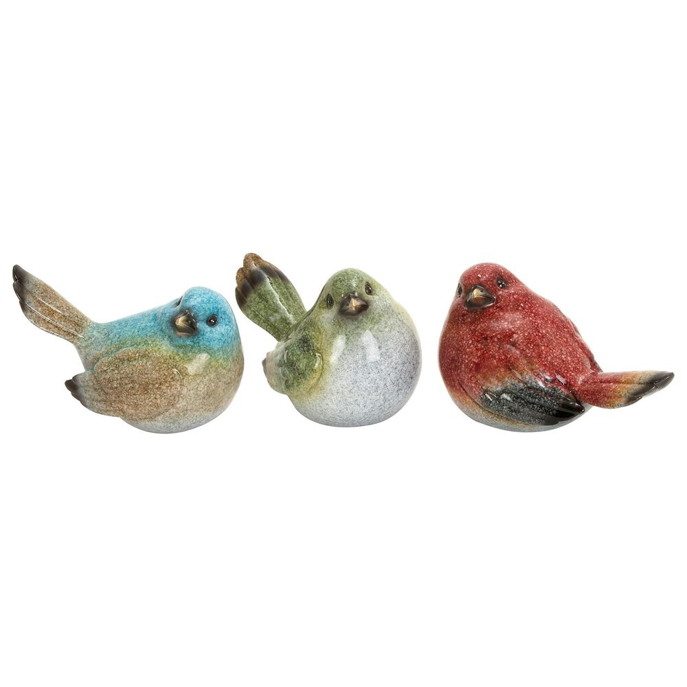 Maple and Jade 6" Songbird Sculpture in Multi (Set of 3), , large